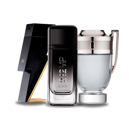 Kit de 3 perfumes BAD BOY, 212 VIP BLACK y Paco Rabanne INVICTUS (Eau de Parfum) 100ml