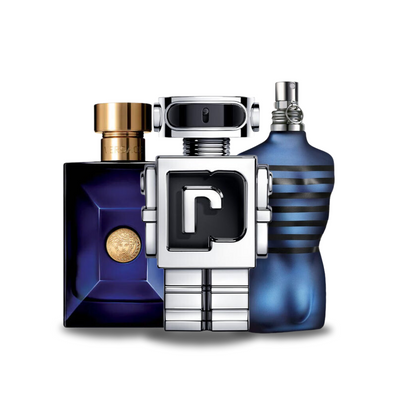 Kit de 3 perfumes Versace DYLAN BLUE, Paco Rabanne PHANTOM y Jean Paul Gaultier ULTRA MALE 100ml