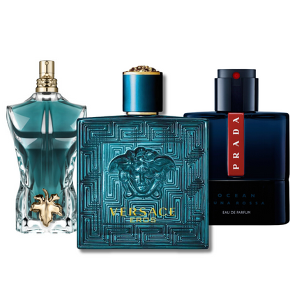 Kit de 3 Perfumes Prada Luna Rossa, Versace Eros, Le Beau (Eau de Parfum) 100ml