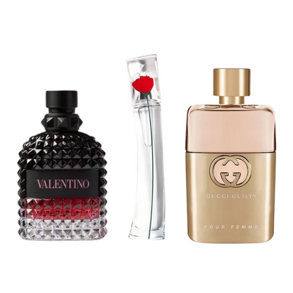 Kit de 3 Gucci Guilt, Valentini Intense, y Flower Kenzo 100ml